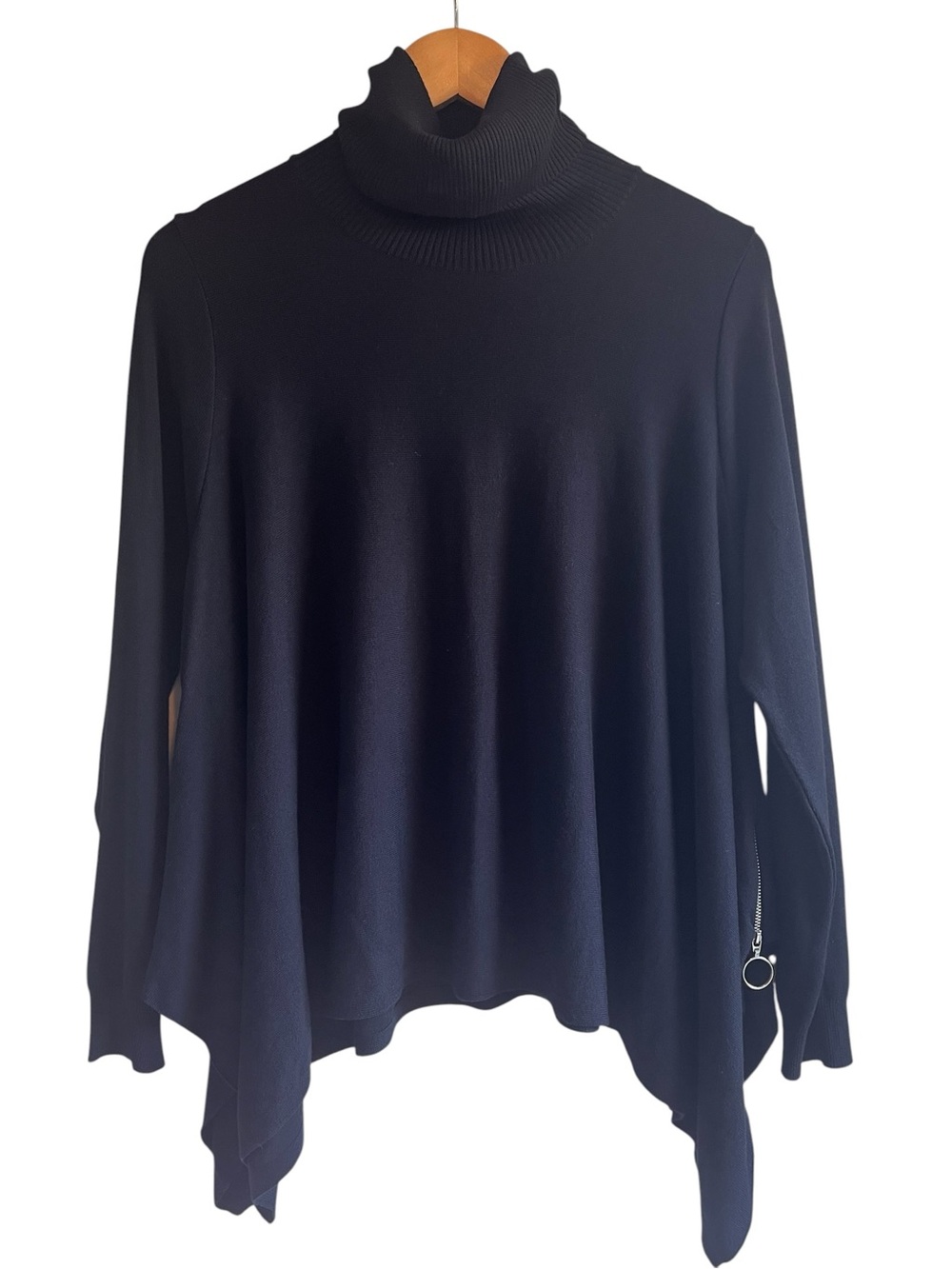 Aniye By asymmetrical draped turtleneck poncho sweater Sz M excellent condition